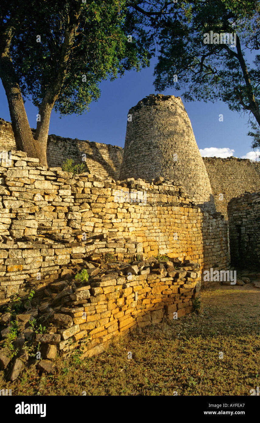 The Conical Tower at Great Zimbabwe Africa Stock Photo