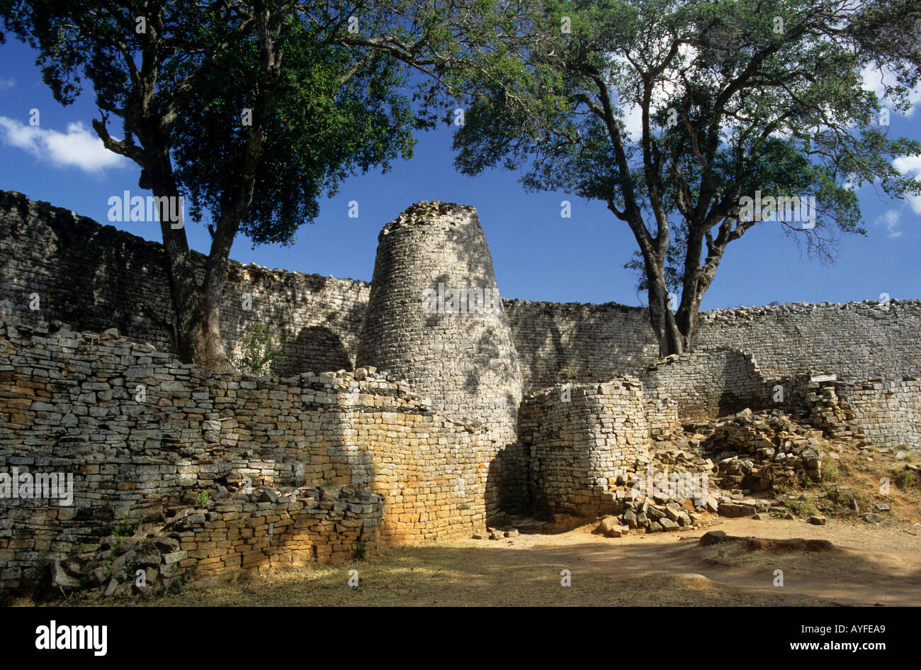 The Conical Tower at Great Zimbabwe Africa Stock Photo