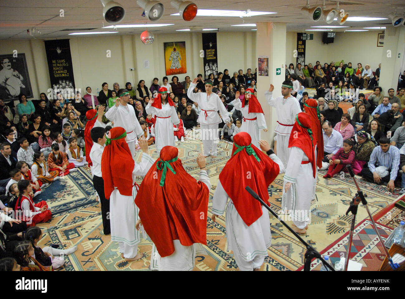 ETHNIC ALEVIS  IN ALEVIS  CULTURAL CENTER DURING SEMAH CEREMONY IN NORTH LONDON Stock Photo