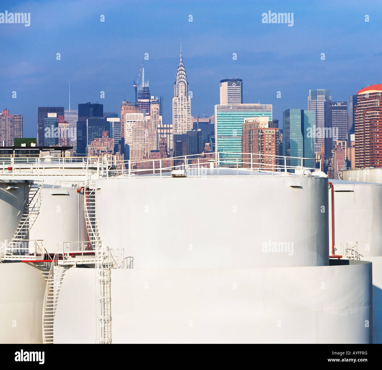 New York City, oil tanks Stock Photo