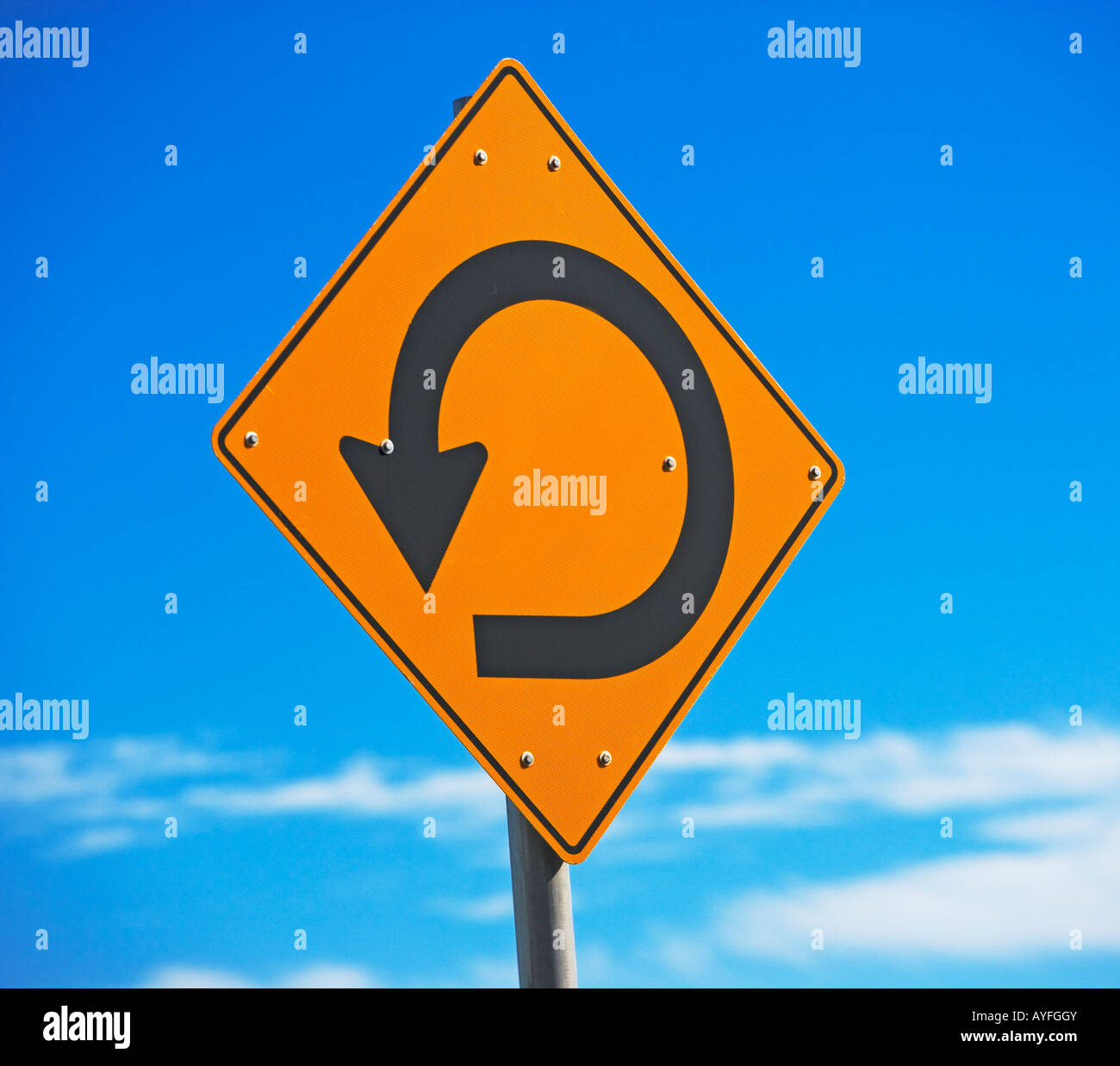 round a bout sign sign Stock Photo Alamy