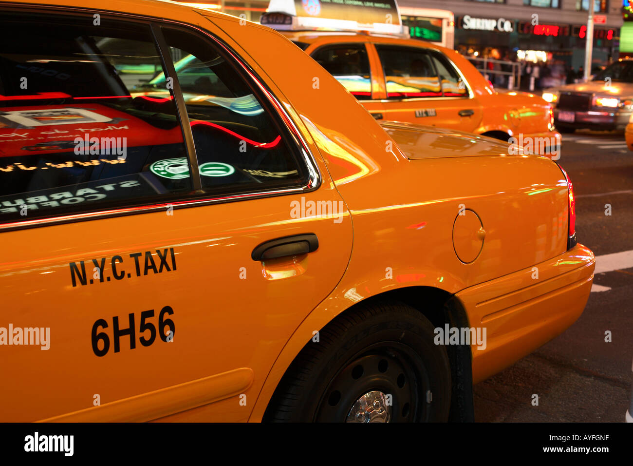 Taxi Cab in Times Square, New York City Stock Photo Alamy