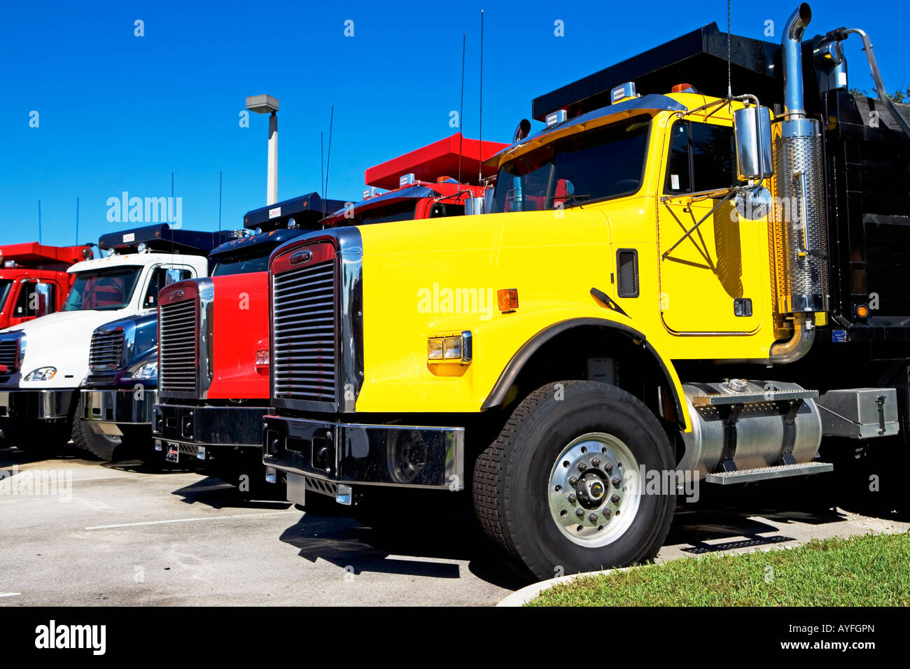 trucks in a row Stock Photo