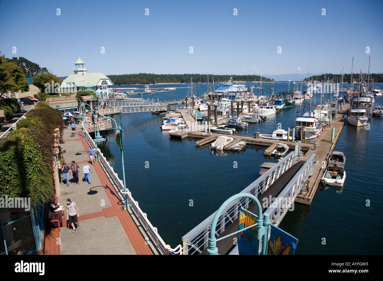 Pioneer waterfront plaza Nanaimo Vancouver island Canada Stock Photo