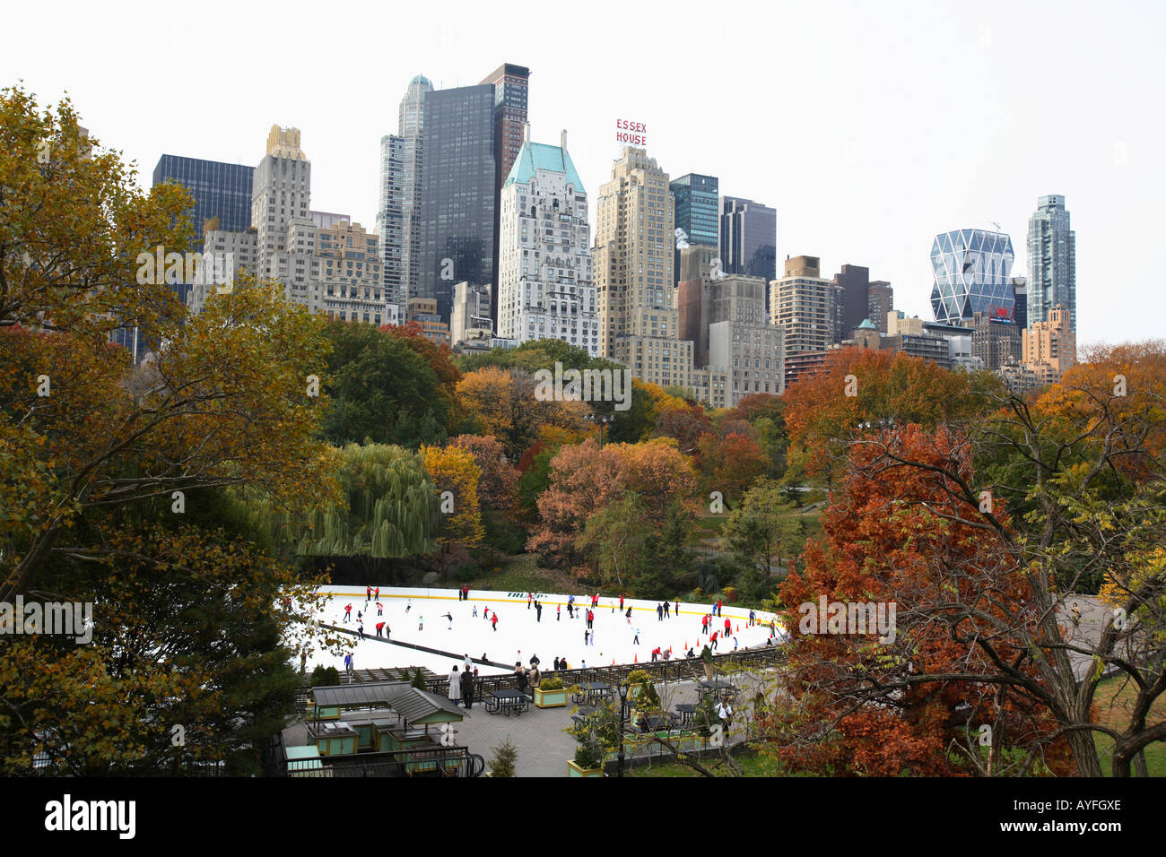 Ice Rink in Central Park, New York City Stock Photo