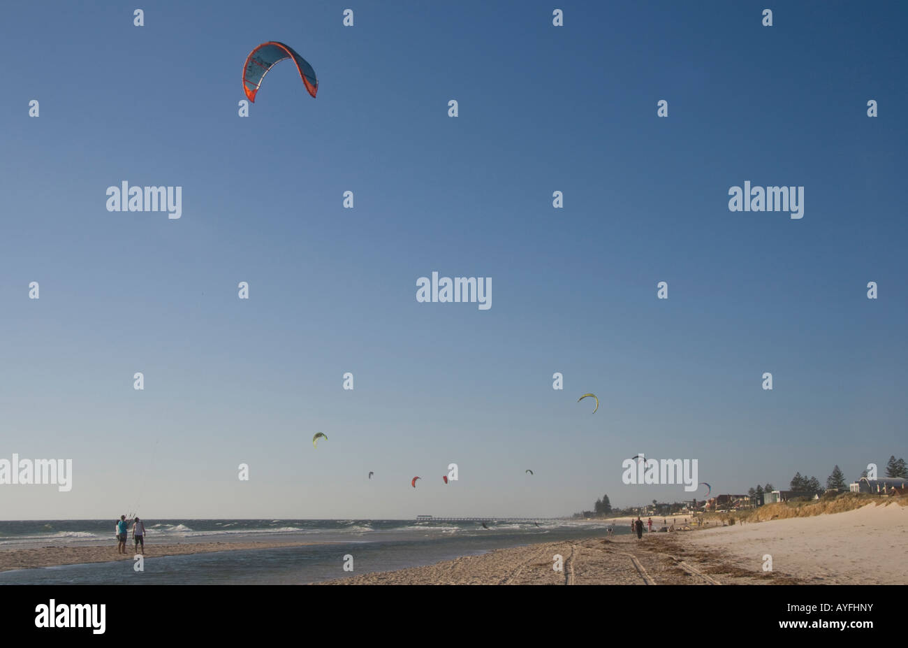 Windsurfing on Henley Beach, South Australia Stock Photo Alamy