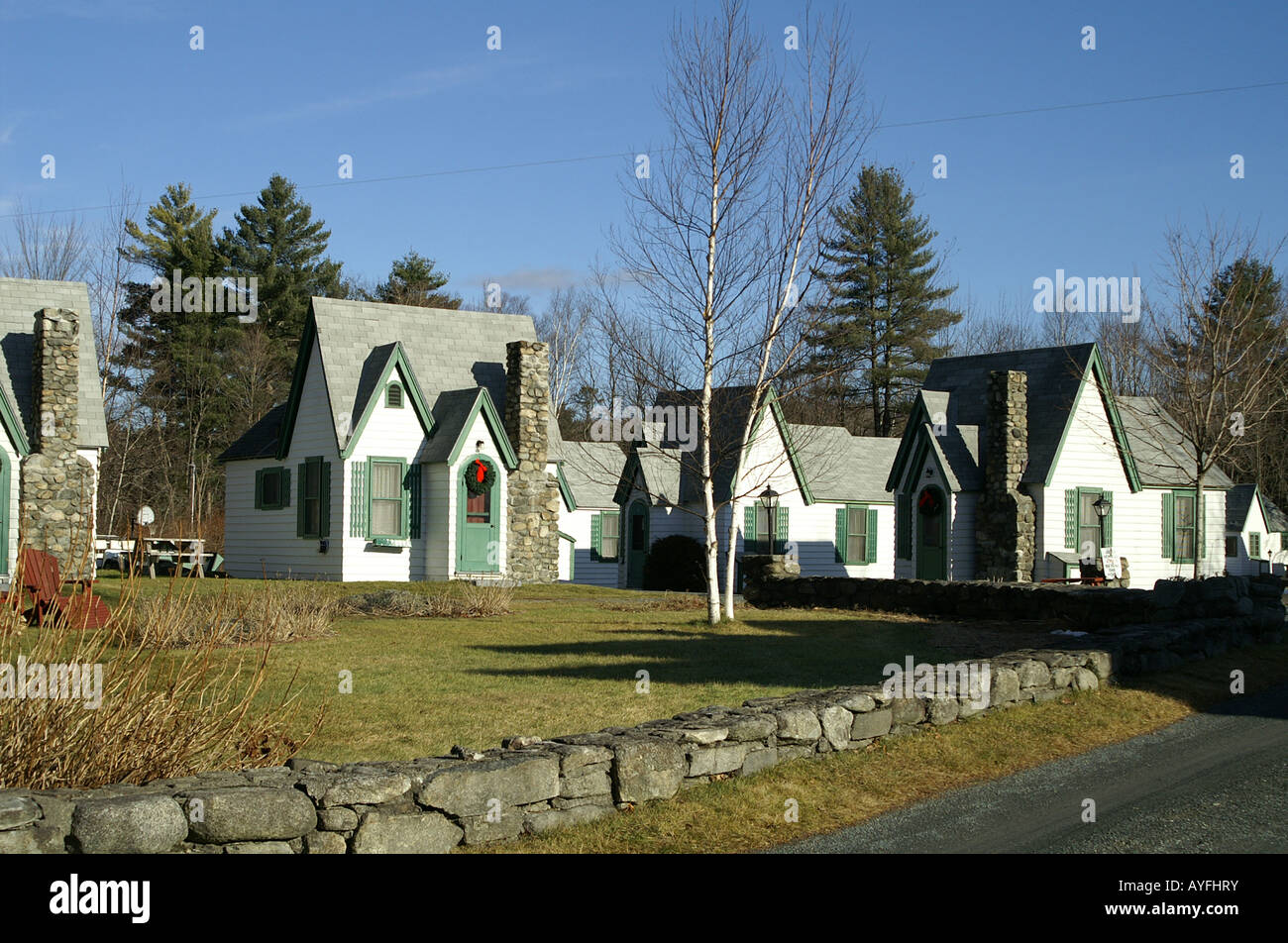 Chalet Bungalow Colony in Bethlehem New Hampshire Stock Photo Alamy