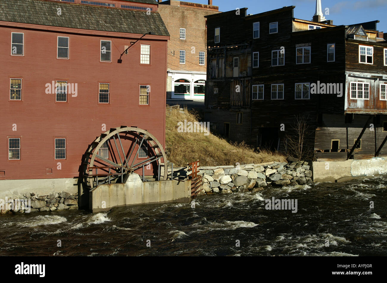 Restored Grist Mill on the Ammonoosuc River in New Hampshire. Littleton