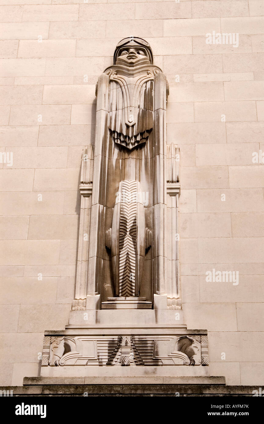 Art Deco figure, Dock ventilation shaft, Liverpool, England, UK
