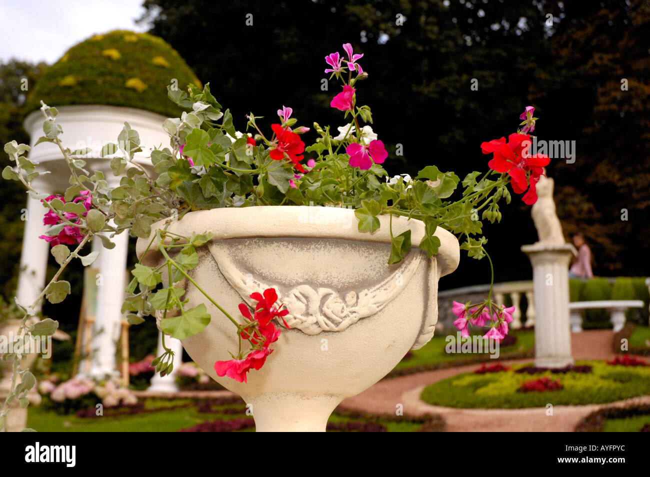 Landscape gardening flower arrangement Stock Photo Alamy