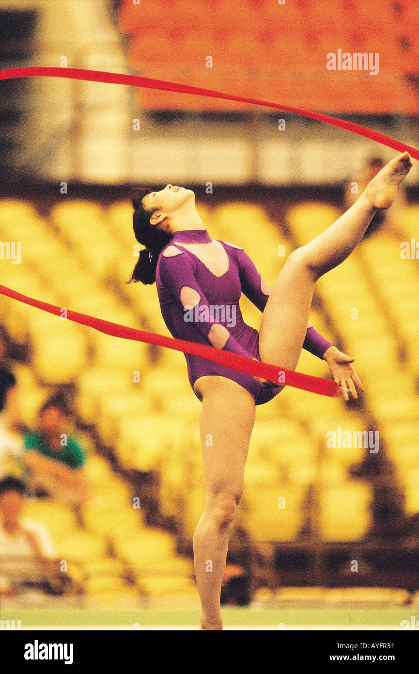 Gymnastics with Ribbon Stock Photo - Alamy