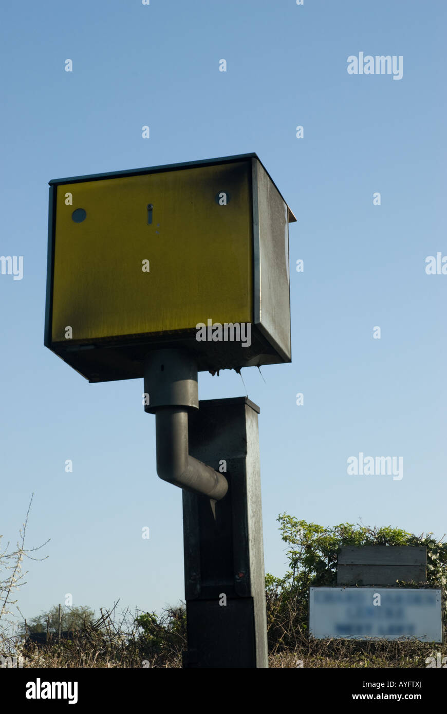 Burned out speed camera Stock Photo