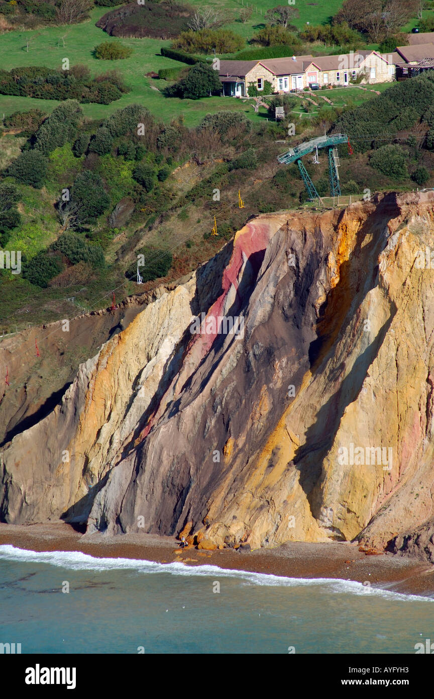 Coloured Sands Cliffs, Alum Bay, Totland, Isle of Wight, England, UK