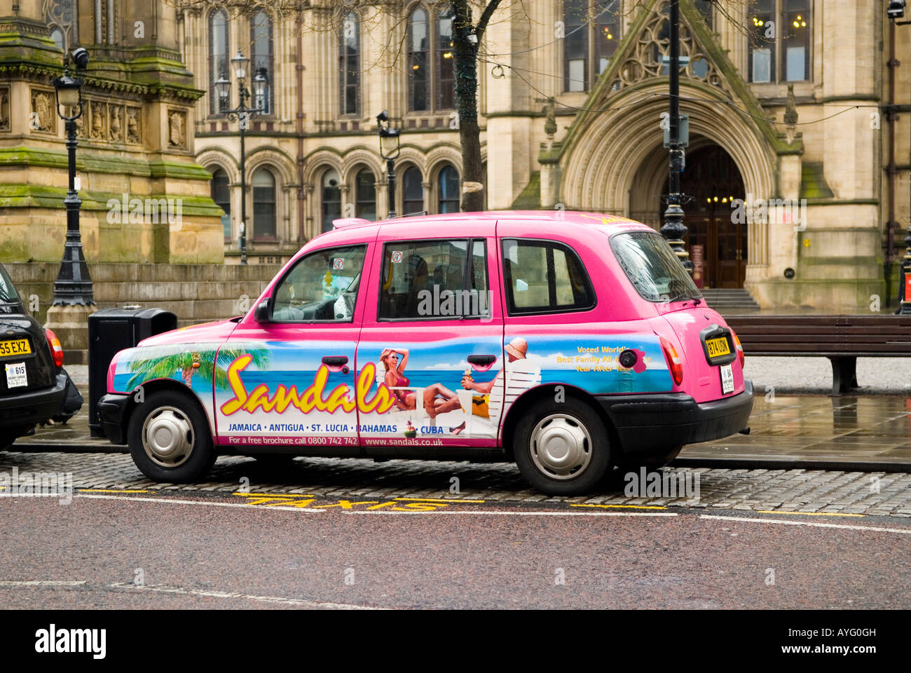 Pink taxi cap Manchester UK Stock Photo - Alamy