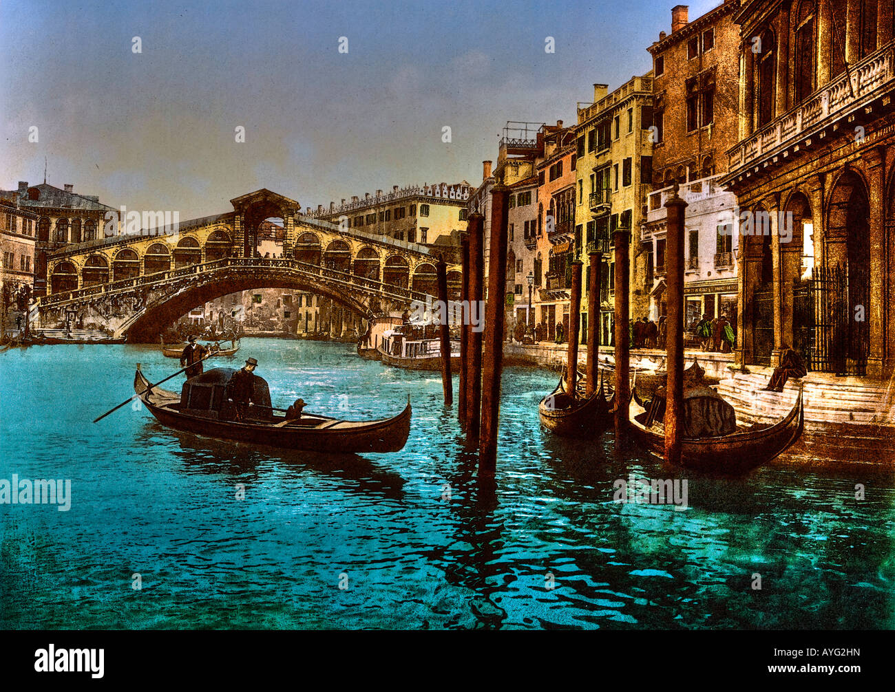 View of the Rialto Bridge Venice Italy Stock Photo - Alamy