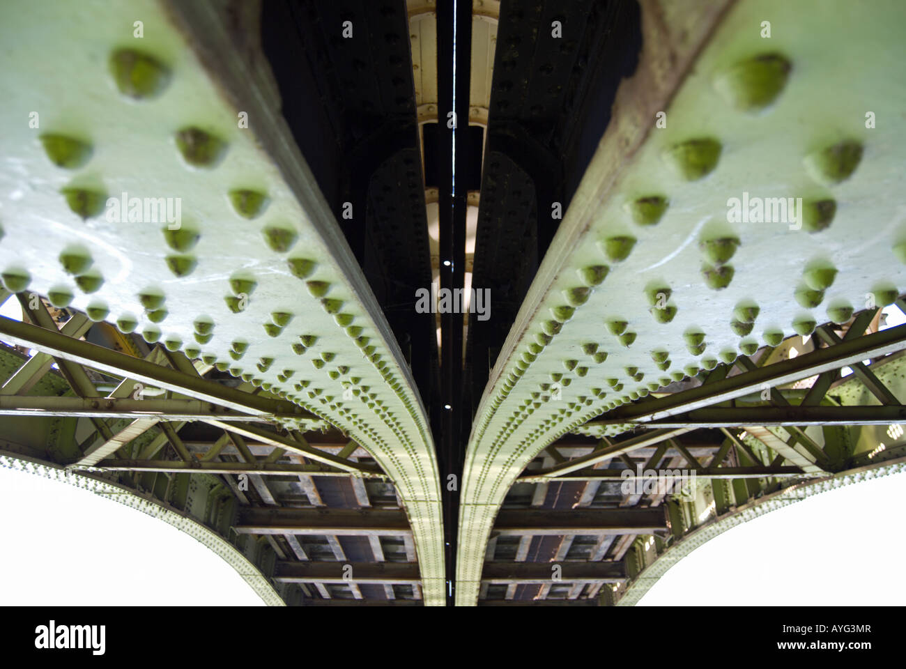 underside of richmond railway bridge, surrey, england Stock Photo