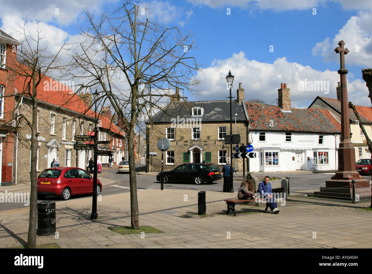 Thetford market town centre shops civil parish Breckland area of