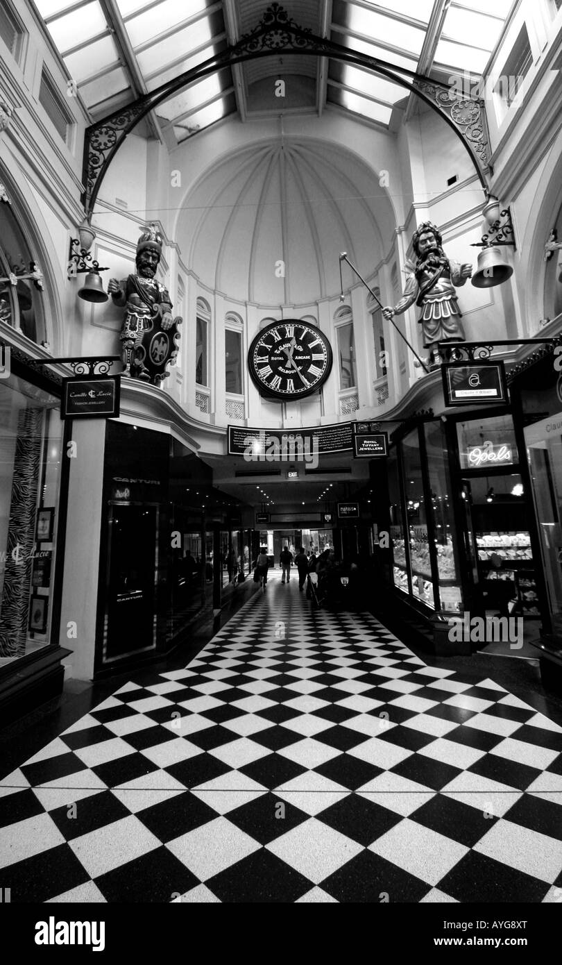 Victorian architecture of the Royal Arcade Melbourne Australia Stock Photo