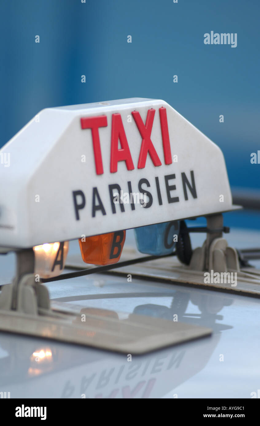 Parisien Taxi (Detail). Paris. France. Stock Photo