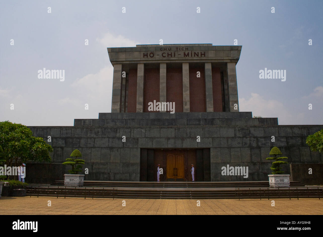 Elite Guards Provide Security at and around the Memorial Tomb of Ho Chi Minh Hanoi Vietnam Stock Photo