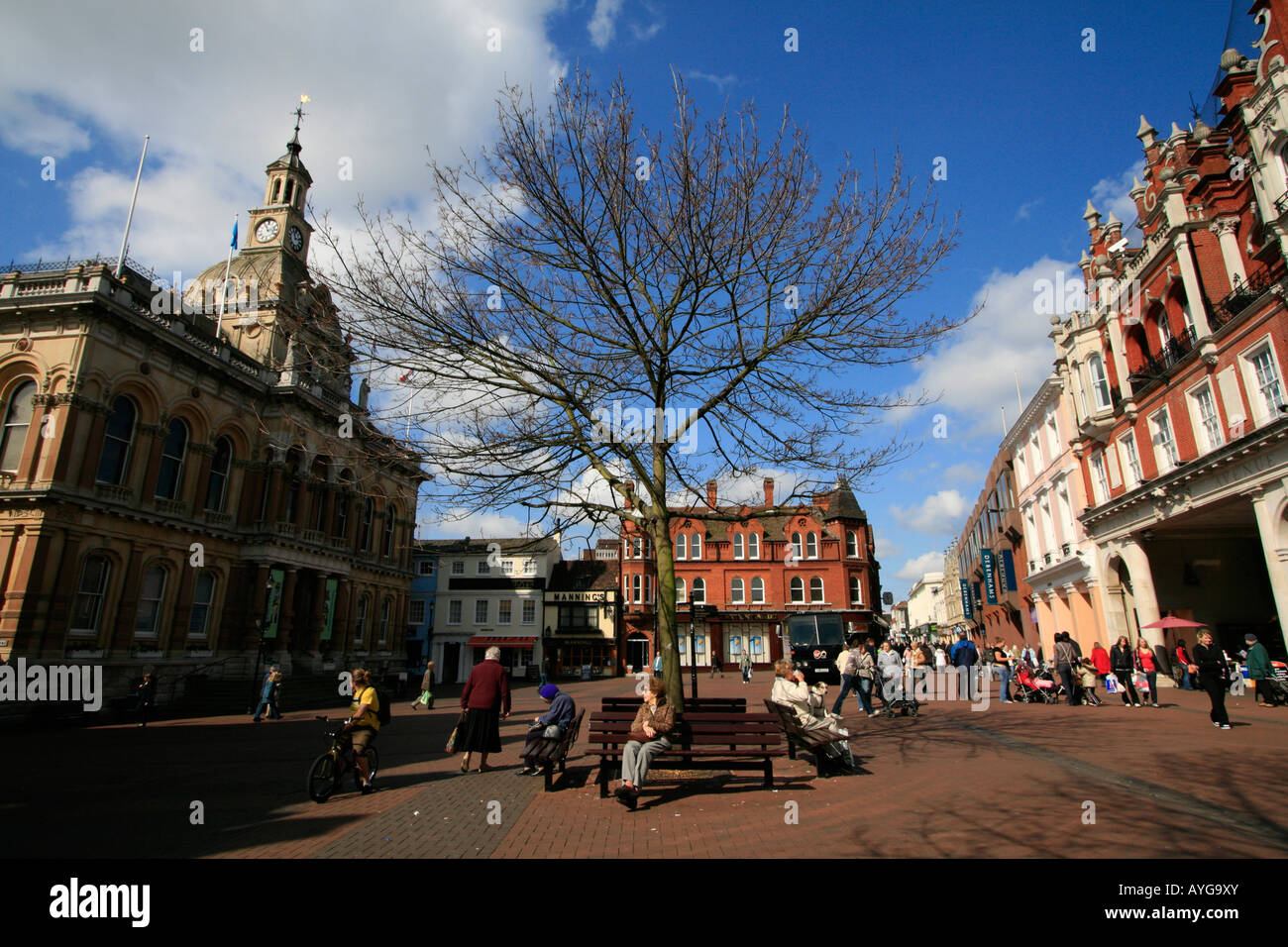 market square Ipswich town centre shopping county town of suffolk east ...