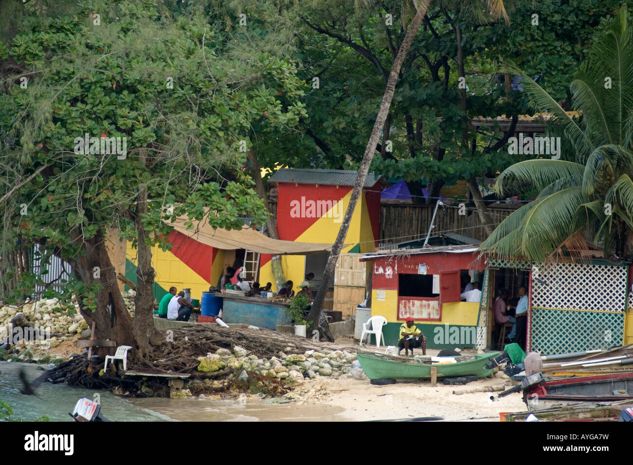 Jamaica Ochos Rios Slum Stock Photo