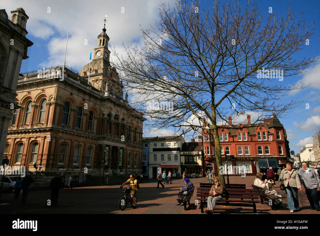 Ipswich town centre shopping county town of suffolk east anglia england ...