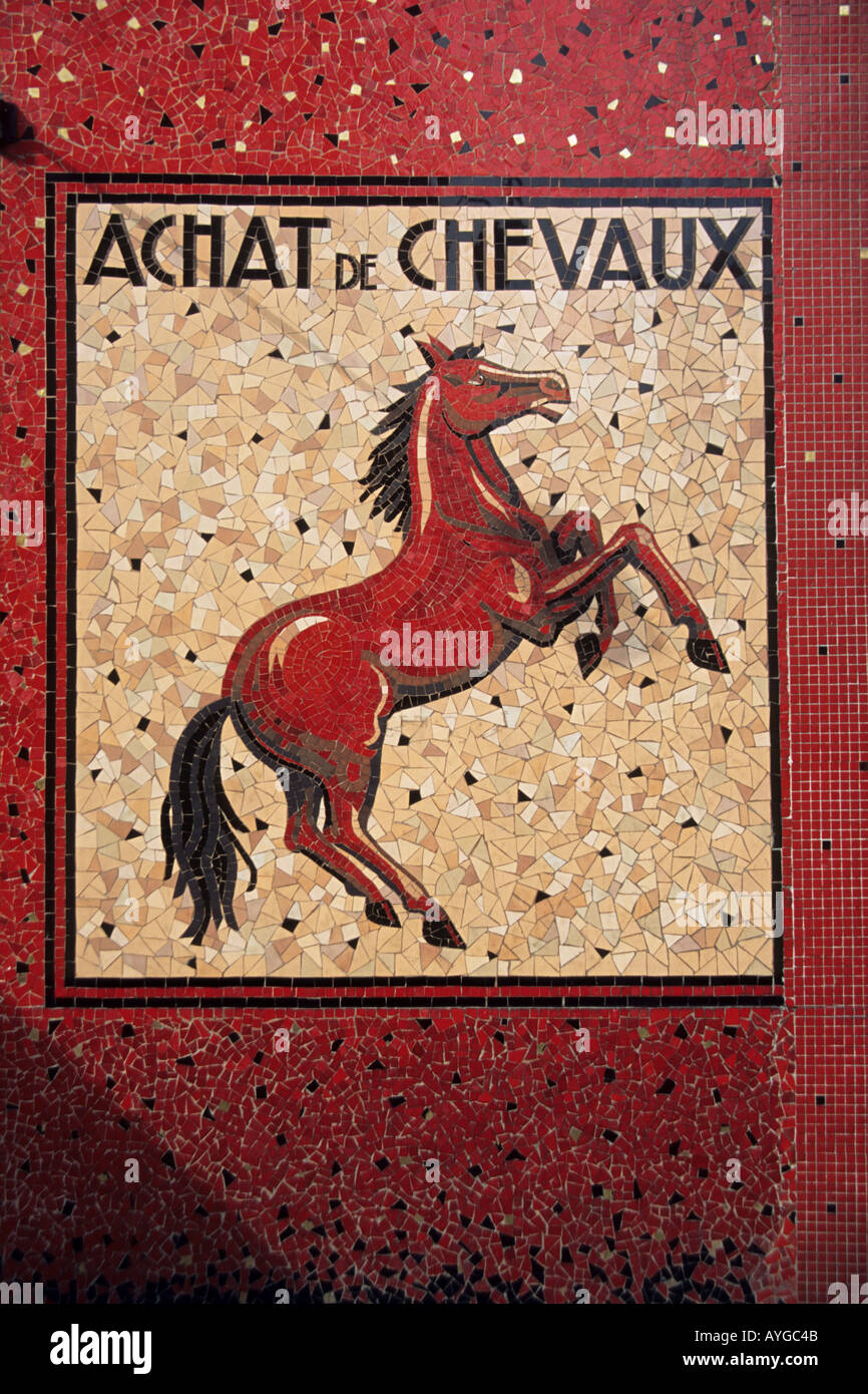 Parisian wall mosaic France Stock Photo