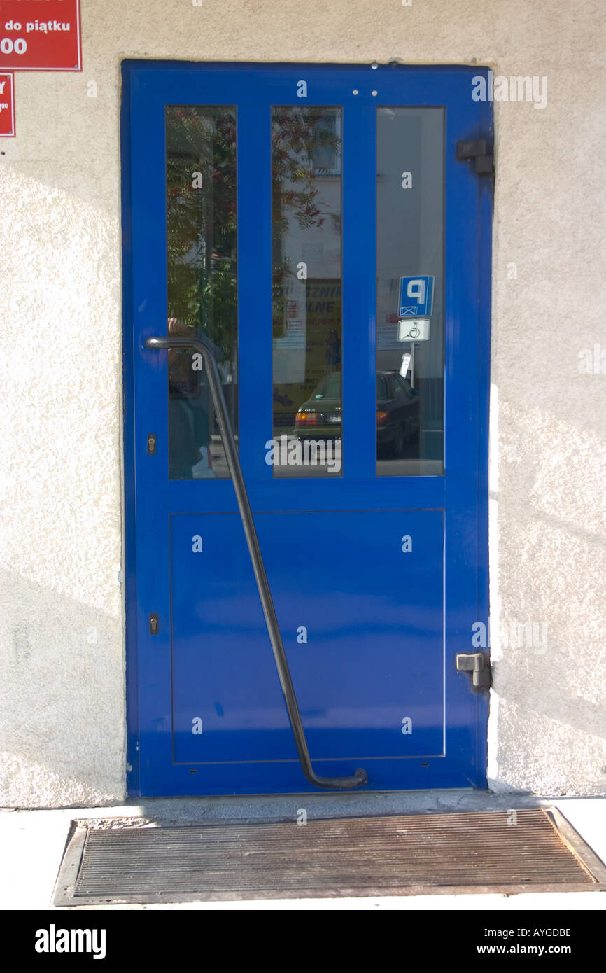 Blue door. Rawa Mazowiecka Poland Stock Photo