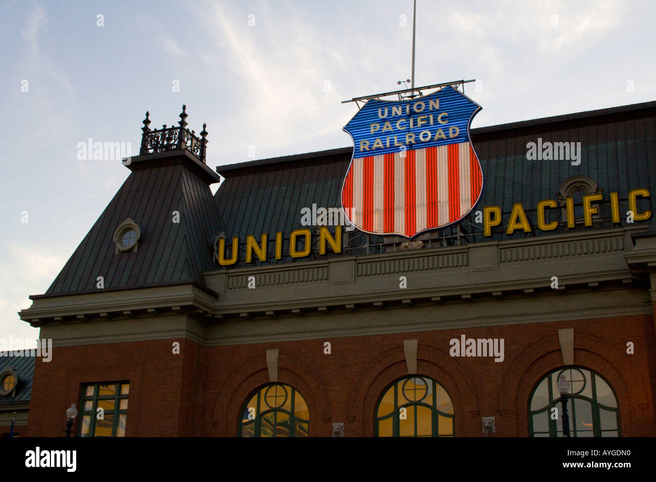 Salt Lake City Utah Historic Union Pacific Railroad Depot Gateway Train Station Stock Photo