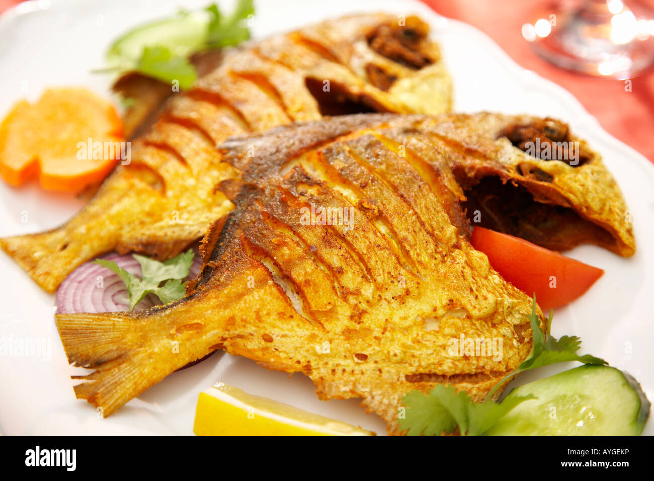 Chanda fish grill, marinated in medium tandoori spices and barbecued
