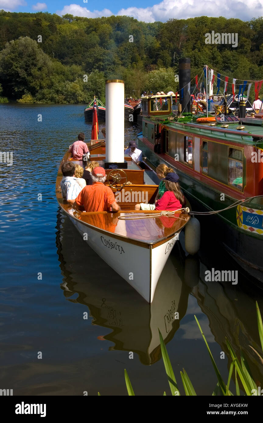 A Traditional Steam Boat on the River Thames at Pangbourne Oxfordshire