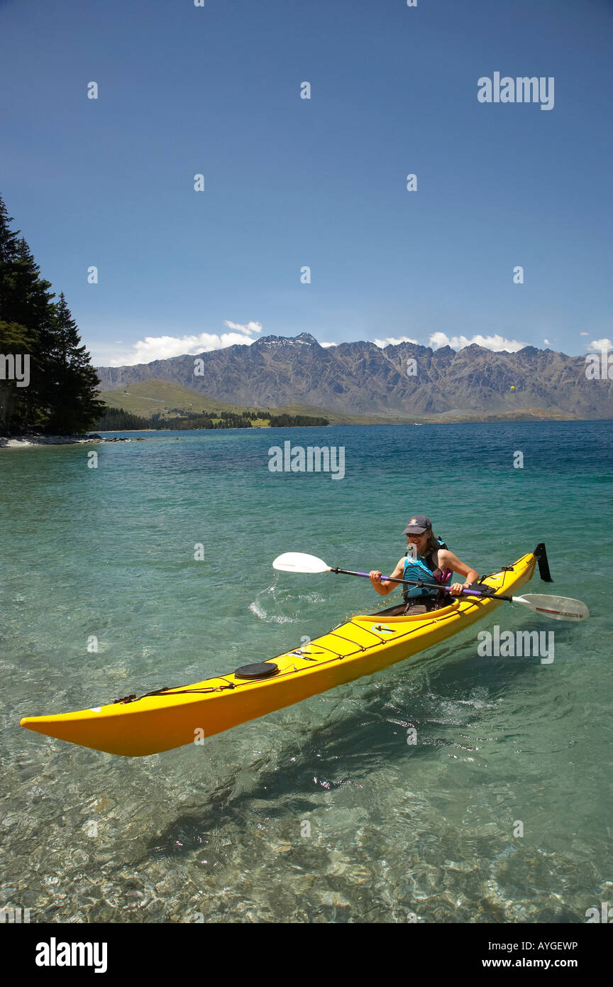 Kayak and The Remarkables Lake Wakatipu Queenstown South Island New ...