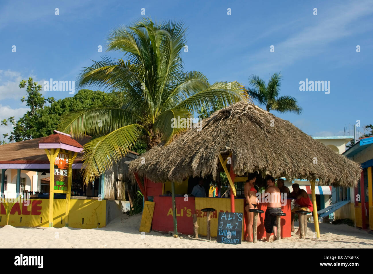 Jamaica Negril beach bar Stock Photo 17102605 Alamy
