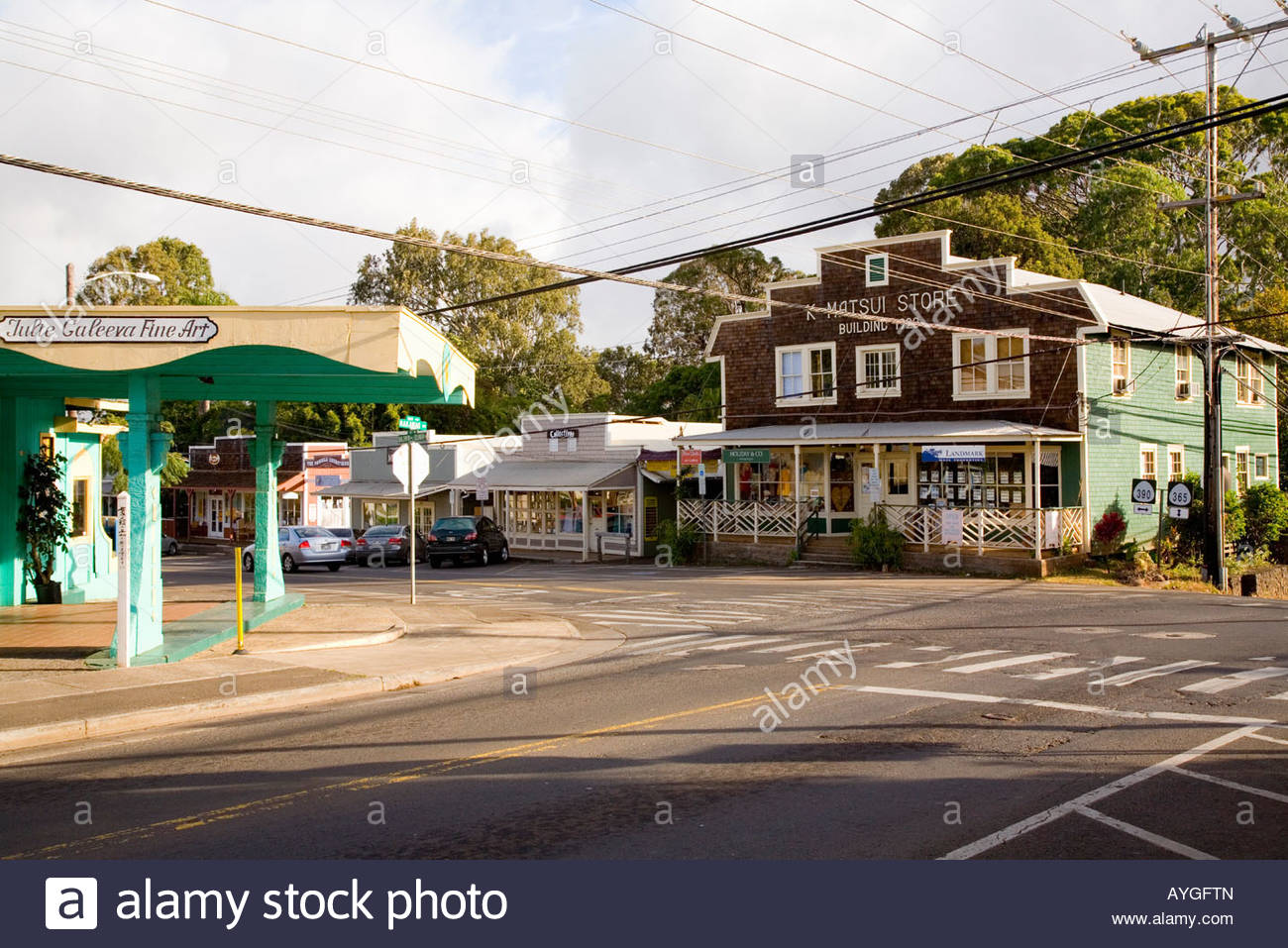 Upcountry cowboy town of Makawao on the island of Maui in the state ...