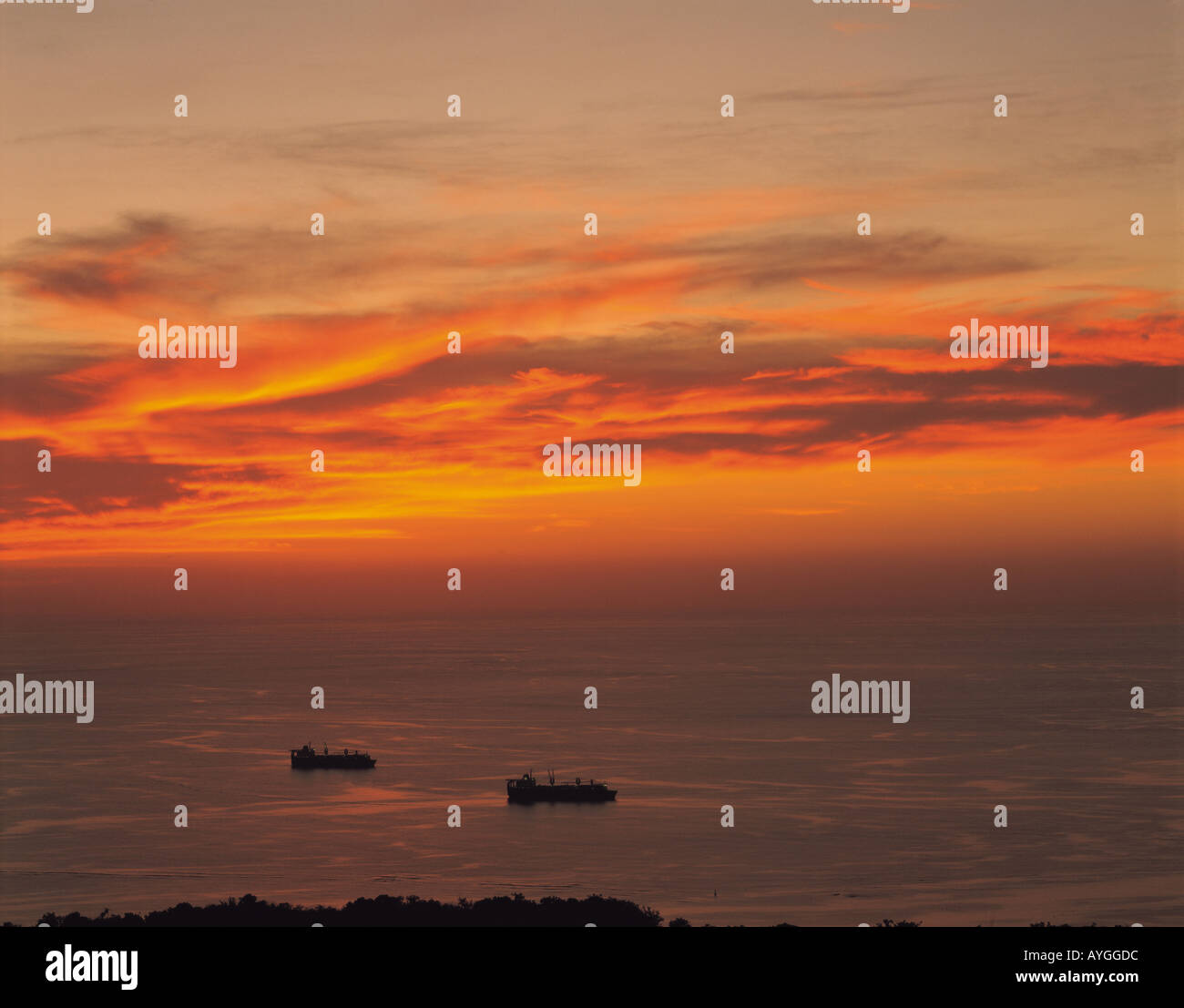 Ships and Dawn Stock Photo - Alamy