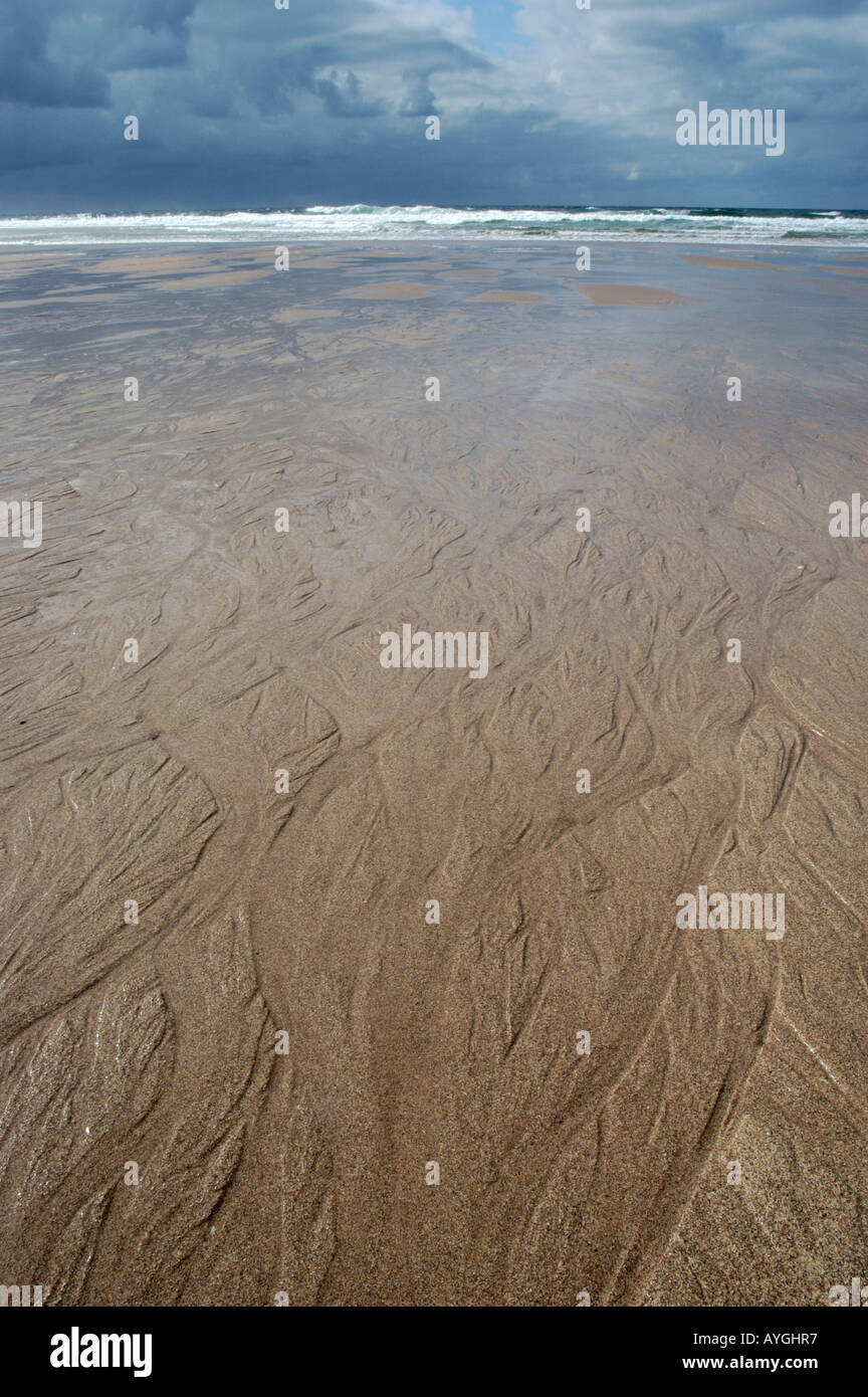 Water channels Sandwood Bay Scotland Stock Photo Alamy