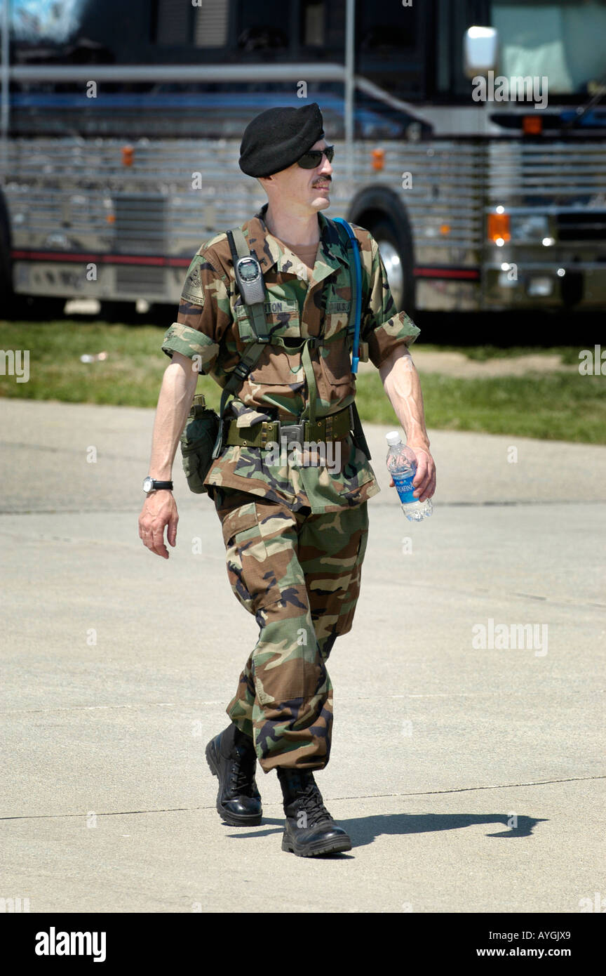 Soldier at the Air Show at Selfridge Air Force Base Mt Mount Clemens