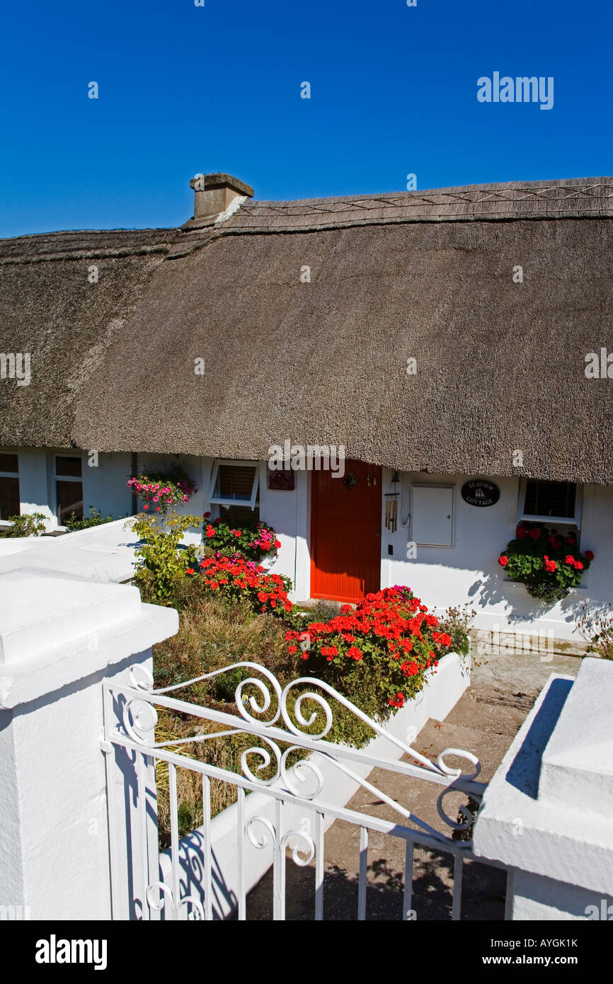 Thatched Cottage in Dunmore East Village County Waterford Ireland Stock