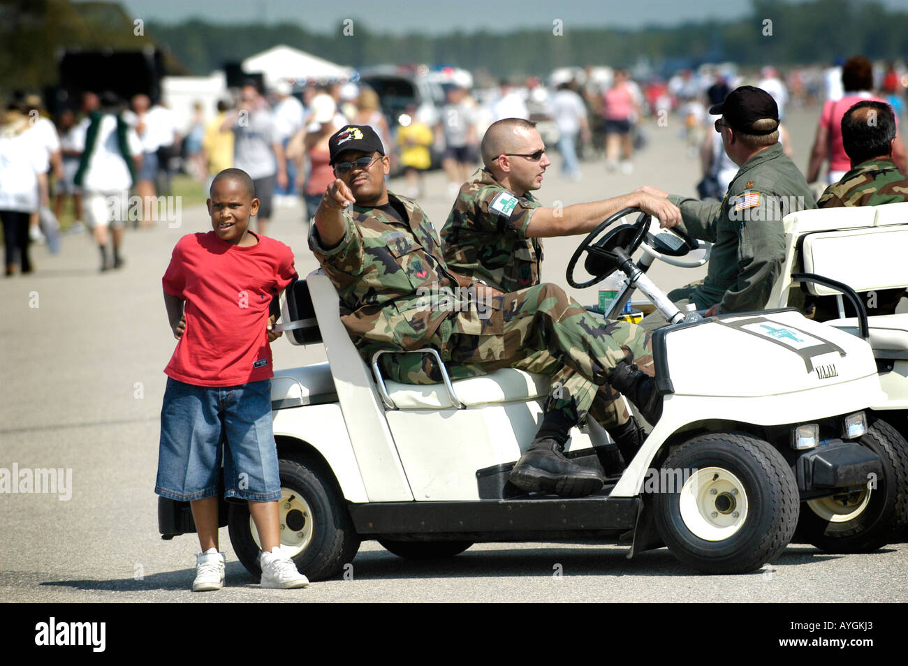 Pointing out directions at the Air Show at Selfridge Air Force Base Mt