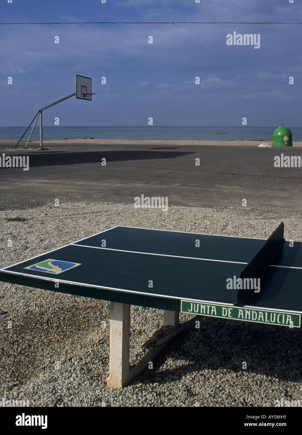 ping pong table in a ground near Almeria, Andalusia Spain Stock Photo