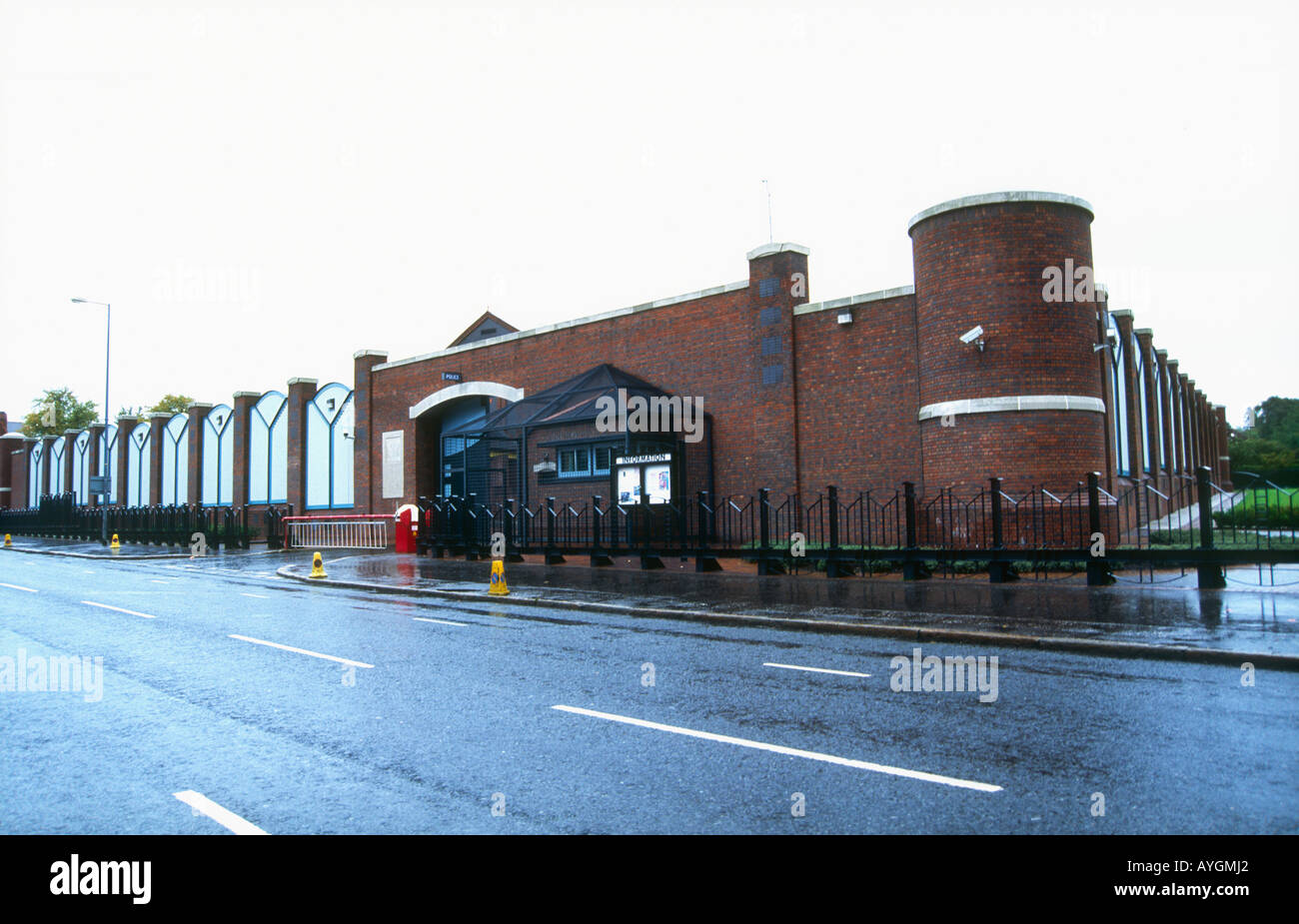 Heavily fortified police station in Belfast Northern Ireland Stock