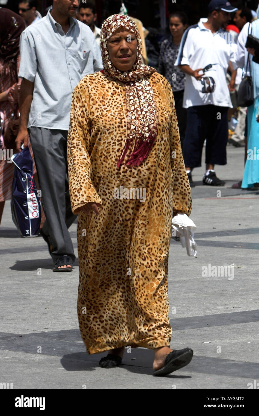 Woman in traditonal clothes Place del la Victoire the Medina Tunis Tunisia Stock Photo