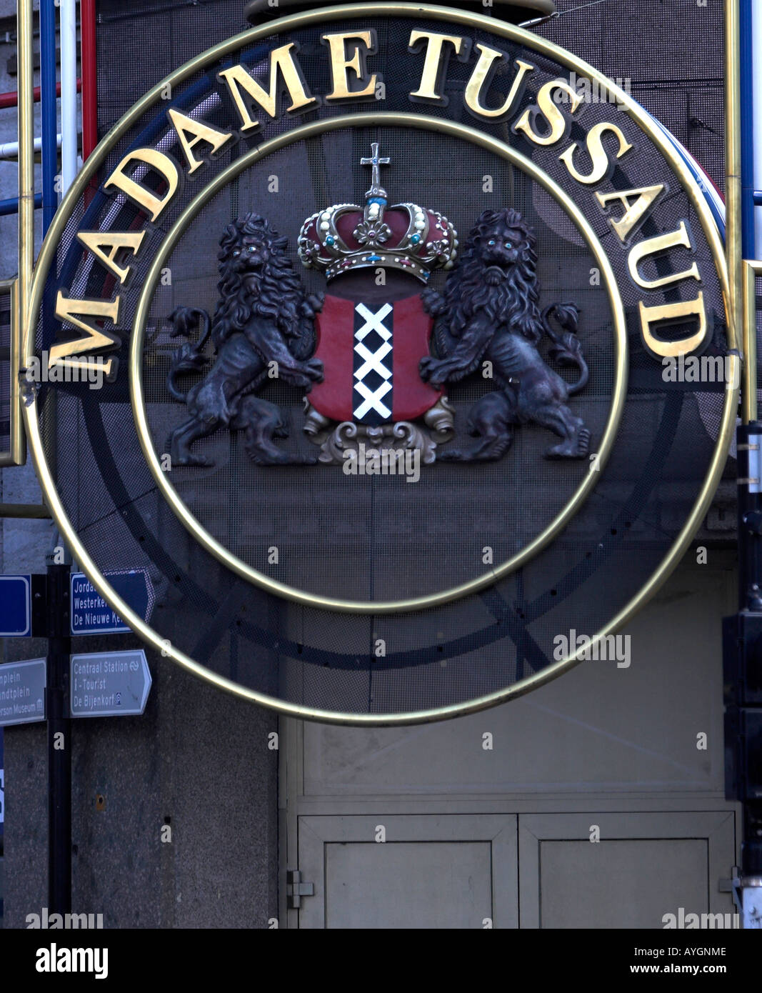 Sign at Madame Tussaud wax museum Amsterdam The Netherlands Stock Photo