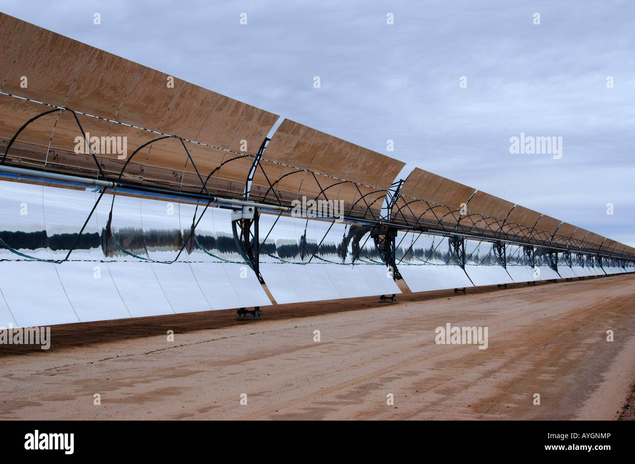 Solar Electric Generating Systems power plant at Harper Lake, Mojave desert, California, USA Stock Photo