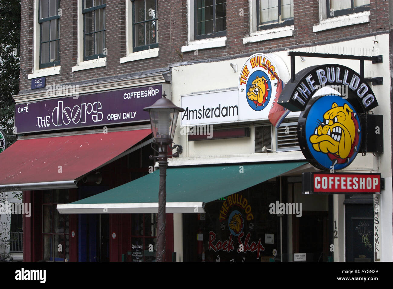 Two Coffee Shops Next Door Amsterdam The Netherlands Stock Photo