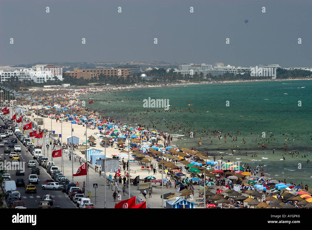 Popular Boujaffar Beach Sousse Tunisia Stock Photo
