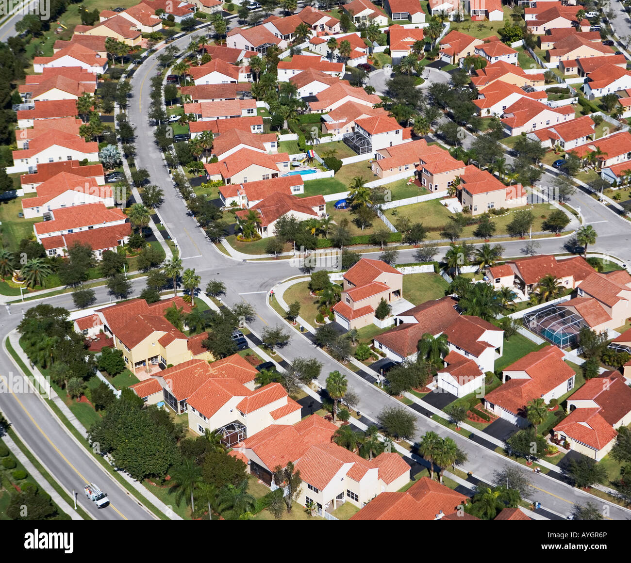 aerial view of housing community Stock Photo Alamy