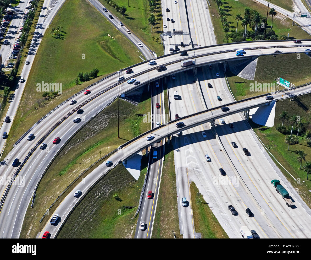 aerial view of roadway,highway Stock Photo