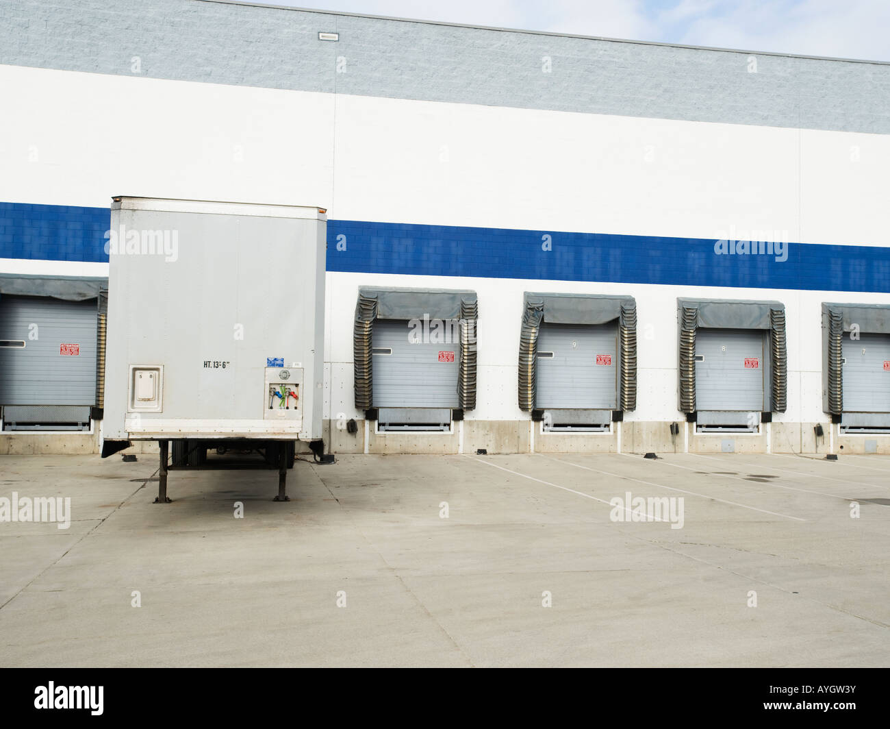 Truck parked at loading dock Stock Photo Alamy